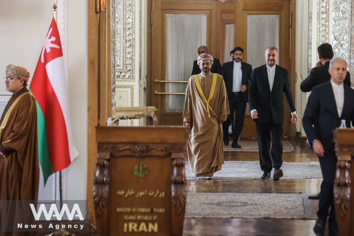 Iran's Foreign Minister Hossein Amir-Abdollahian meets with Omani Foreign Minister Sayyid Badr Albusaidi, in Tehran, Iran November 19, 2022. Majid Asgaripour/WANA (West Asia News Agency)