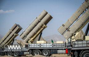 Iranian missile systems are seen during the IRGC ground forces military drill in the Aras area, eastern Azerbaijan province, Iran, October 17, 2022. IRGC/WANA (West Asia News Agency)
