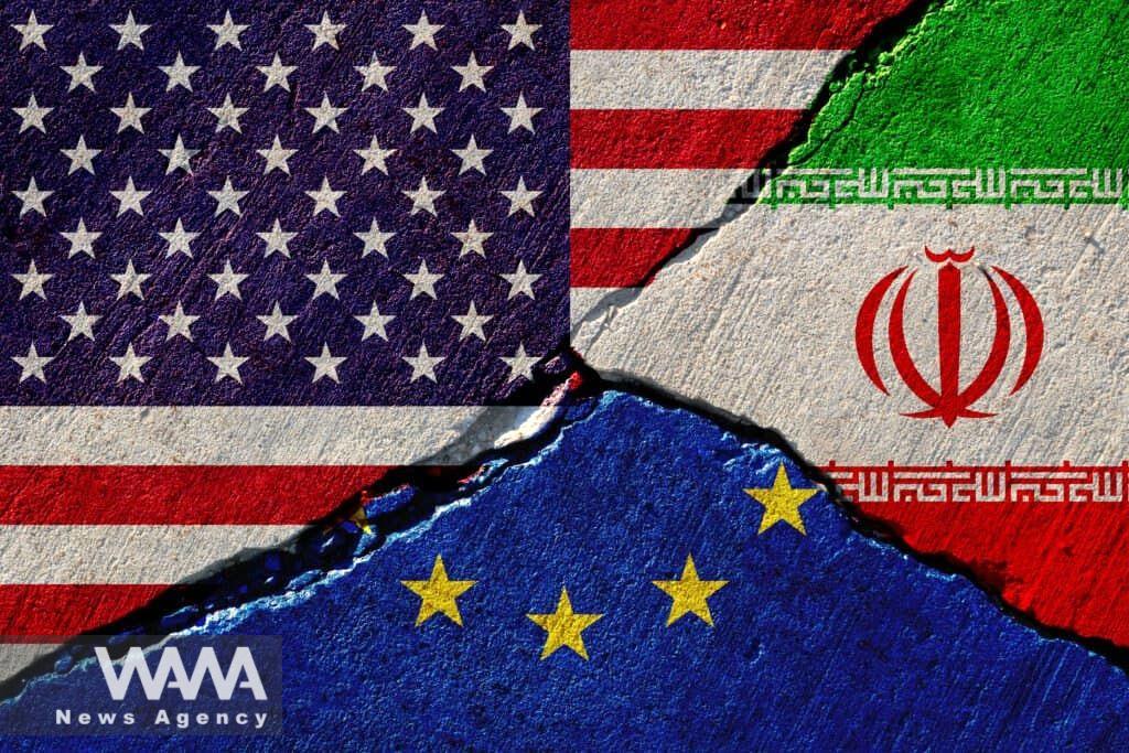 Iran - U.S. EU flags - Social Media / WANA (West Asia News Agency)