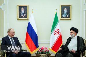 Iranian President Ebrahim Raisi meets with Russian President Vladimir Putin in Tehran, Iran, July 19, 2022. President Website/WANA (West Asia News Agency)