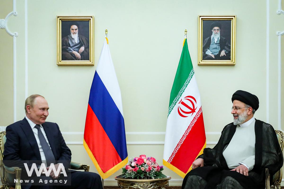 Iranian President Ebrahim Raisi meets with Russian President Vladimir Putin in Tehran, Iran, July 19, 2022. President Website/WANA (West Asia News Agency)