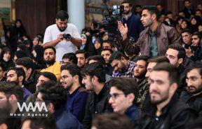 Students attend the ceremony of National Student Day at Tehran University in Tehran, Iran, December 7, 2022. Presidential Website/WANA (West Asia News Agency)