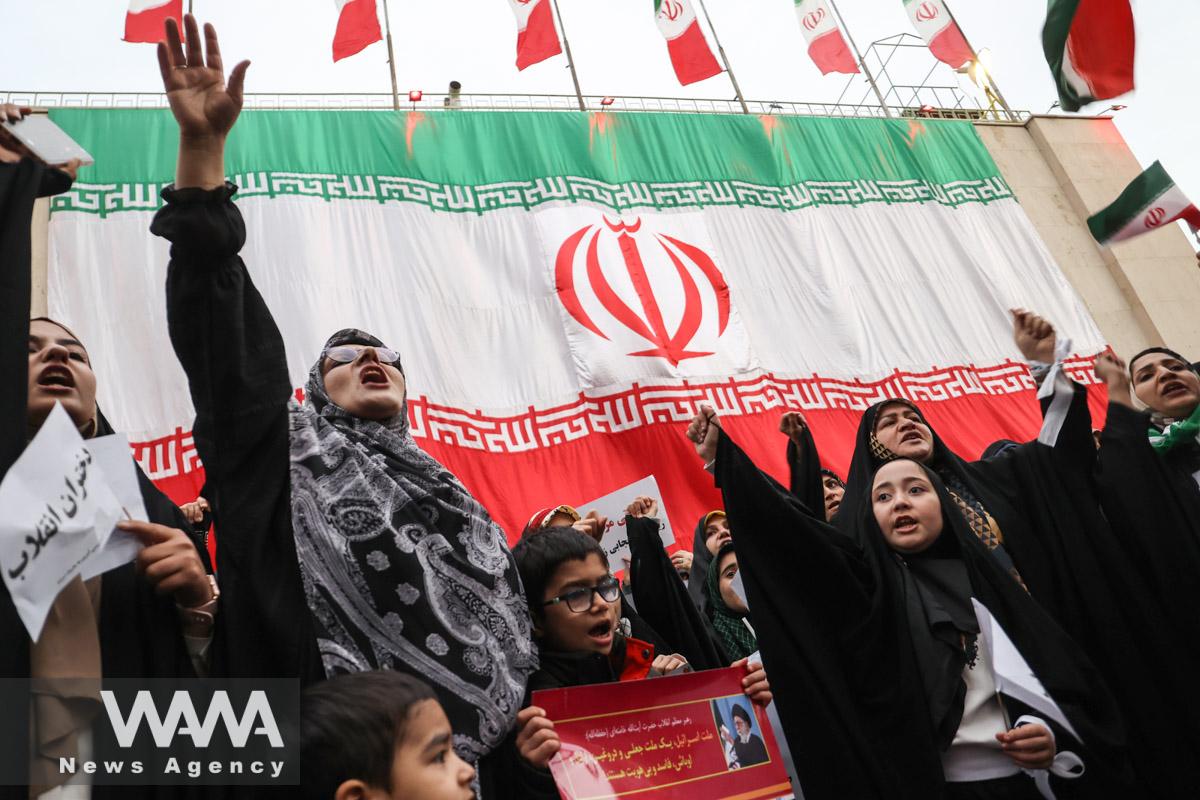 Iranian women attend in Pro-Islamic Hijab gathering in Tehran, Iran December 1, 2022. Majid Asgaripour/WANA (West Asia News Agency)