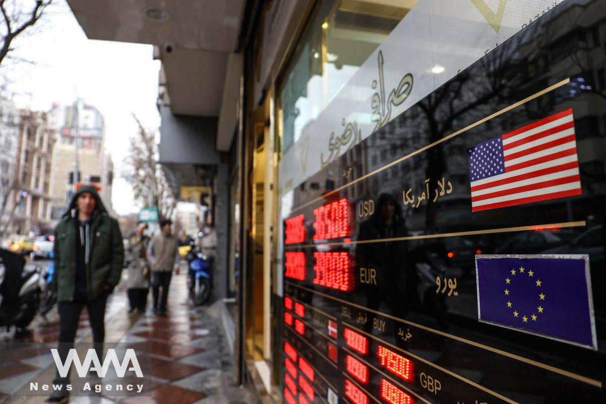 A board shows currency exchange rates in Tehran, Iran December 25, 2022. Majid Asgaripour/WANA (West Asia News Agency)