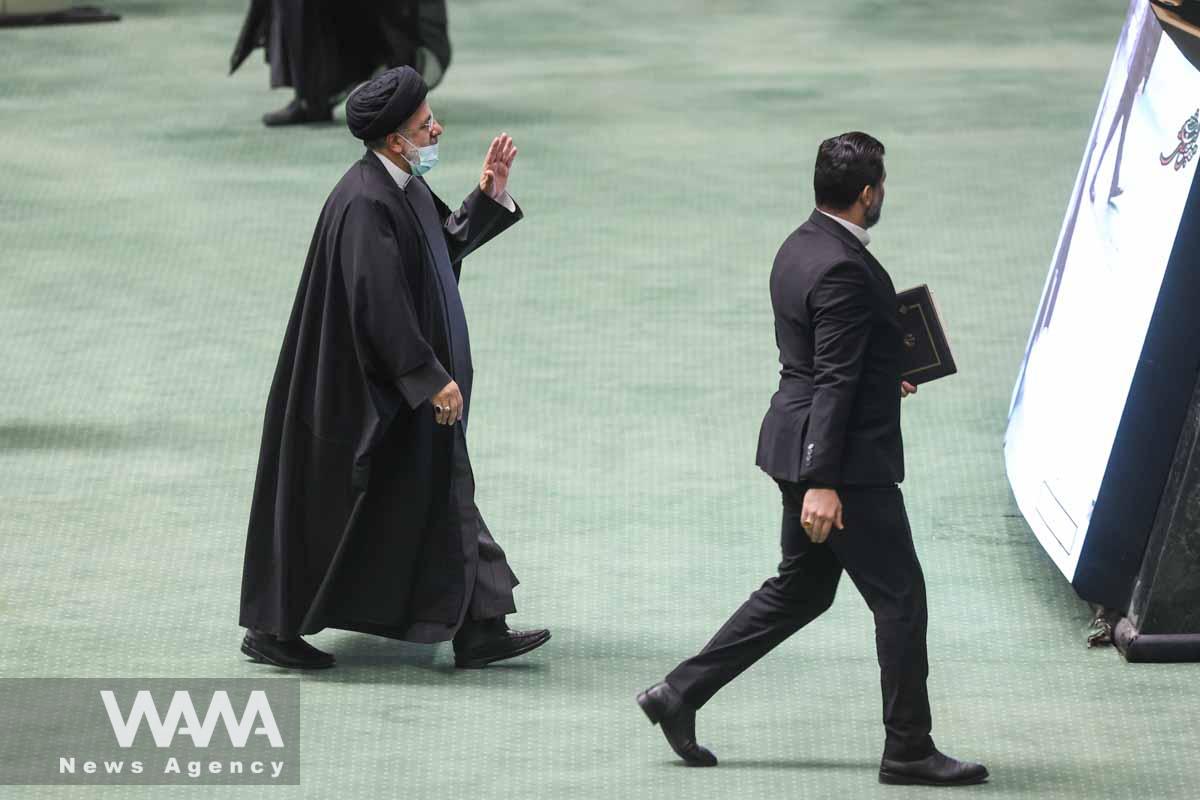 Iranian President Ebrahim Raisi attends a parliament session in Tehran, Iran, January 11, 2023. Majid Asgaripour/WANA (West Asia News Agency)