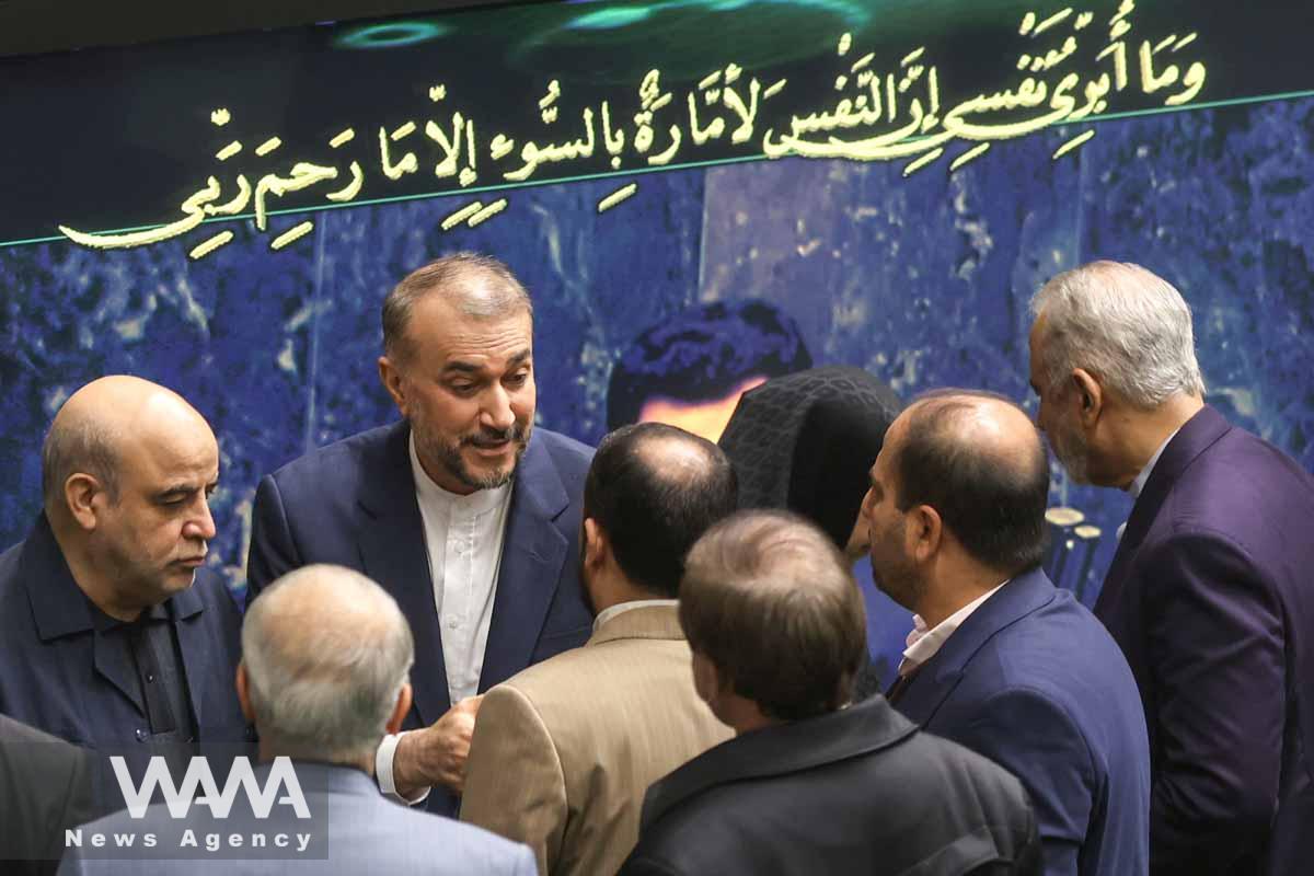 Iranian Foreign Minister Hossein Amir-Abdollahian attends parliament meeting in Tehran, Iran, January 22, 2023. Majid Asgaripour/WANA (West Asia News Agency)