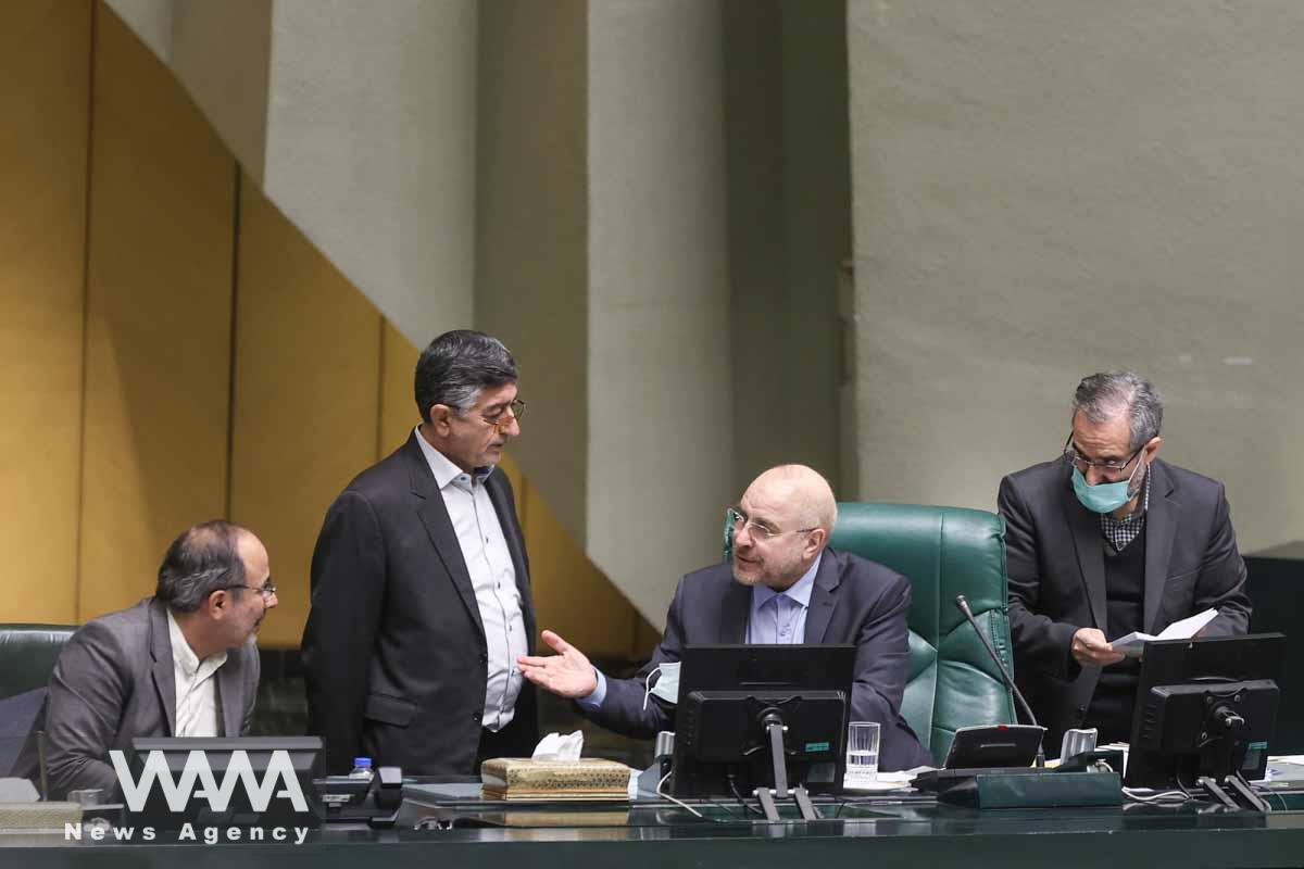 Iranian Parliament Speaker Mohammad Bagher Ghalibaf attends parliament meeting in Tehran, Iran, January 22, 2023. Majid Asgaripour/WANA (West Asia News Agency)