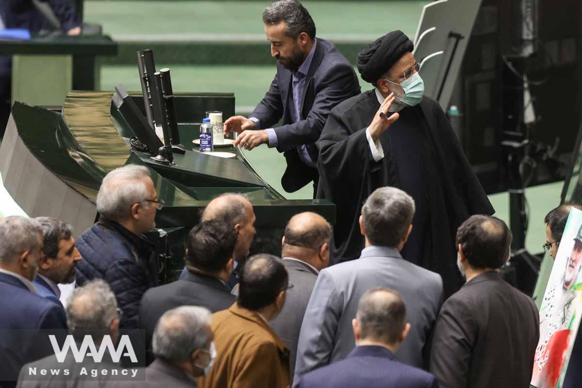 Iranian President Ebrahim Raisi attends parliament meeting in Tehran, Iran, January 22, 2023. Majid Asgaripour/WANA (West Asia News Agency)