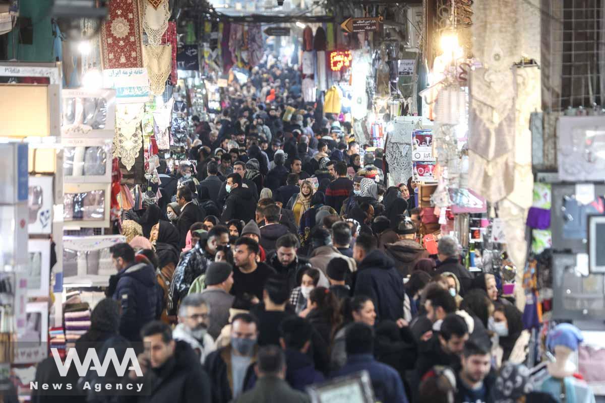 Iranians walk through Tehran Bazaar, in Tehran, Iran January 25, 2023. Majid Asgaripour/WANA (West Asia News Agency)
