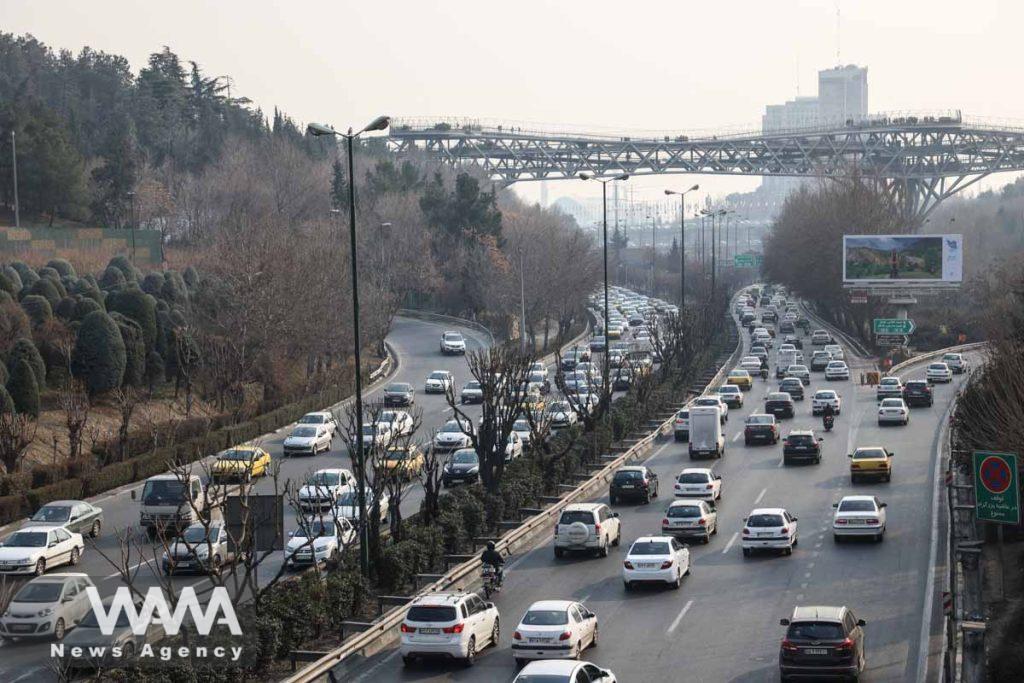 Cars drive along a street in Tehran, Iran January 25, 2023. Majid Asgaripour/WANA (West Asia News Agency)