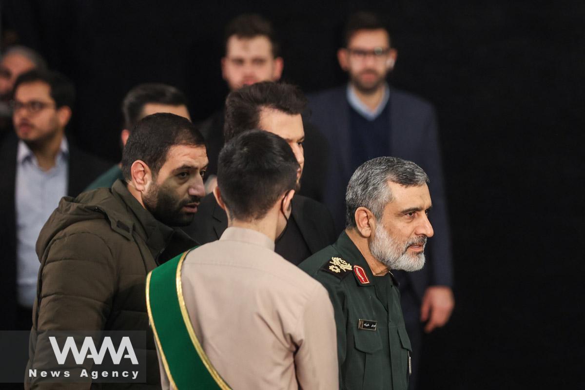 IRGC Aerospace Force Commander Amir Ali Hajizadeh, attends a ceremony to mark the third anniversary of the killing of senior Iranian military commander General Qassem Soleimani in a U.S. attack, in Tehran, Iran, January 3, 2023. Majid Asgaripour/WANA (West Asia News Agency)