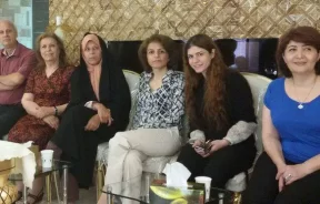 Faezeh Hashemi, centre-left, sitting next to Fariba Kamalabadi, centre-right. Social Media / WANA News Agency