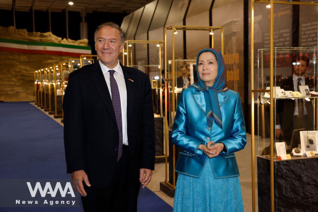 (16 May), former US Secretary of State Mike Pompeo travelled to Albania to visit Ashraf 3 and Maryam Rajavi The self-proclaimed president of the sect - Social Media / WANA News Agency