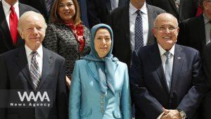 This file photo shows Maryam Rajavi, the ringleader of the terrorist Mujahedin-e Khalq Organization (MKO) (C), former US President Donald Trump’s personal lawyer Rudy Giuliani (R) and former US senator Joseph Lieberman / Social media / WANA News Agency