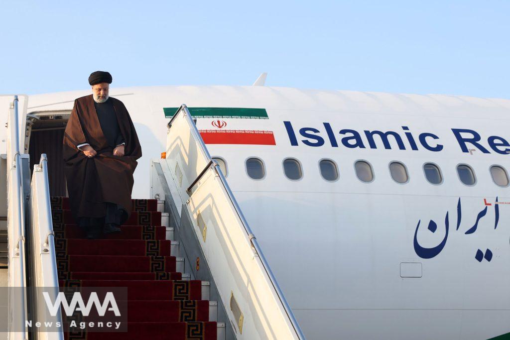 President Raisi returning from a two-day trip to China - Mehrabad airport - Feb 16, 2023 - President office / WANA (West Asia News Agency)