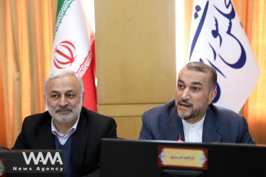 Iran's Foreign Minister Dr. Amir Abdulhian had a meeting with the members of the National Security Commission of the Islamic parliament. Feb 21, 2023. Mahmoud Husseini / WANA News Agency