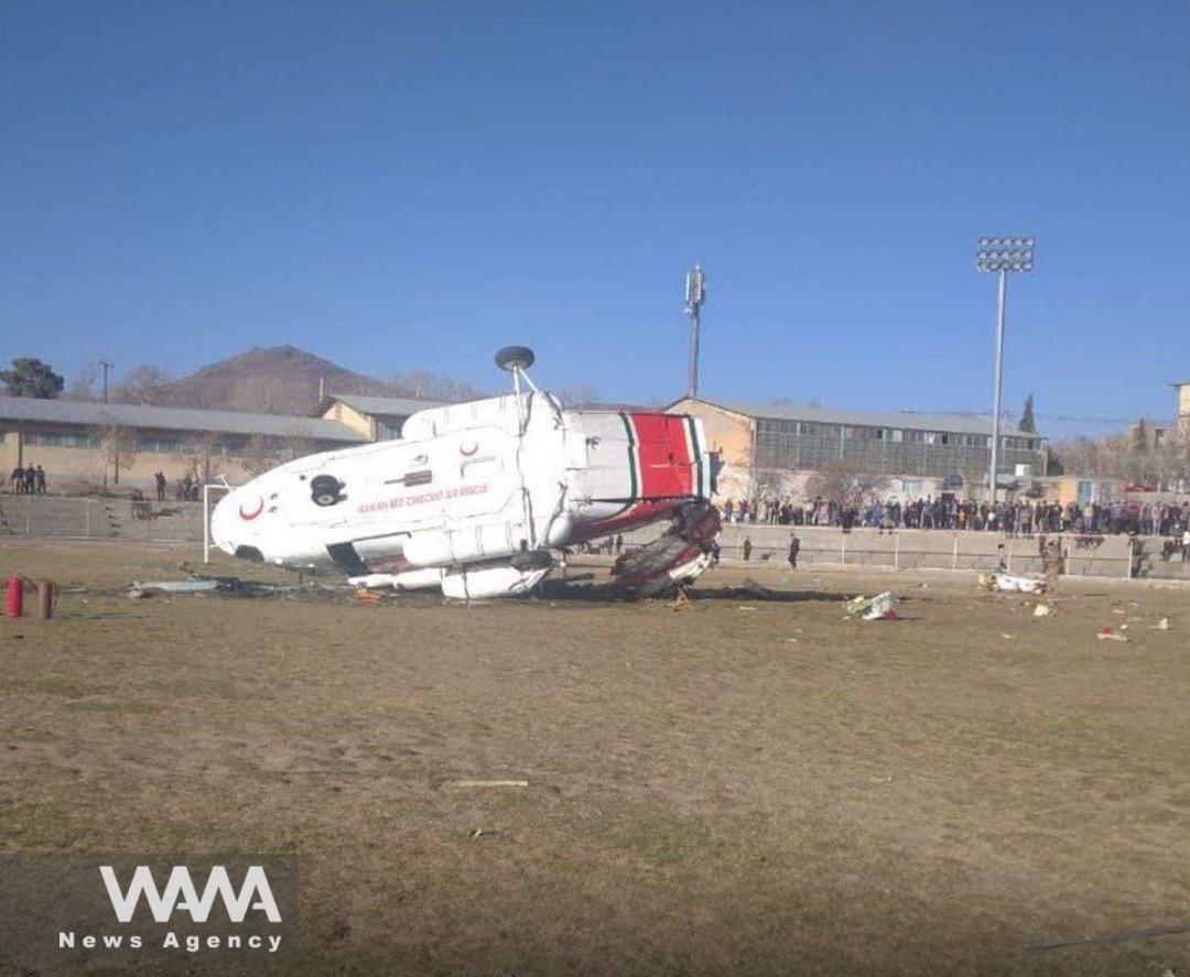 A helicopter transporting the Iranian sports minister Hamid Sajjadi has crashed while attempting to land in Baft, Kerman province. Social Media / WANA News Agency