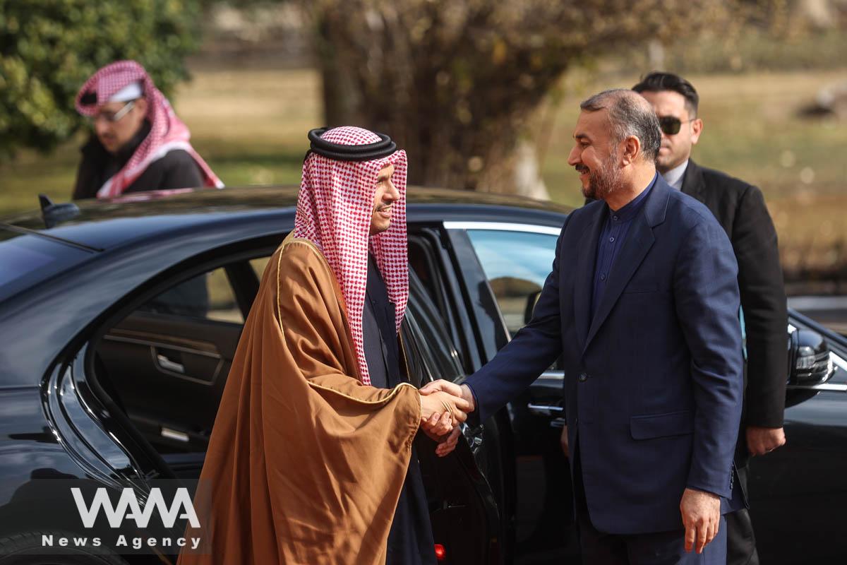 Iran's Foreign Minister Hossein Amir-Abdollahian meets with Qatari Deputy Prime Minister and Foreign Minister Sheikh Mohammed bin Abdulrahman Al Thani, in Tehran, Iran January 29, 2023. Majid Asgaripour/WANA (West Asia News Agency)