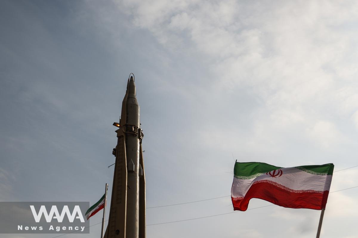 An Iranian missile is seen during the 44th anniversary of the Islamic Revolution in Tehran, Iran, February 11, 2023. Majid Asgaripour/WANA (West Asia News Agency)