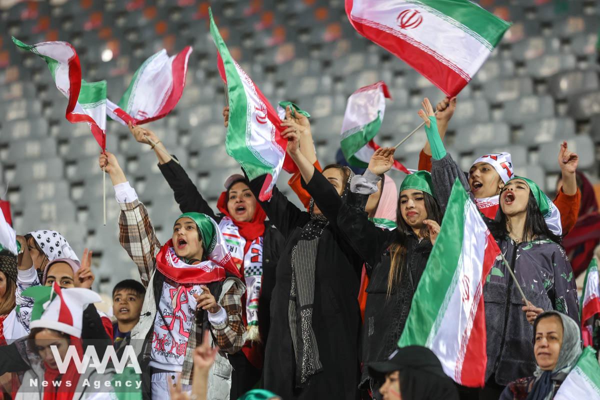 Soccer Football - International Friendly - Iran v Russia - Azadi Stadium, Tehran, Iran - March 23, 2023 Iran fans before the match Majid Asgaripour/WANA (West Asia News Agency)