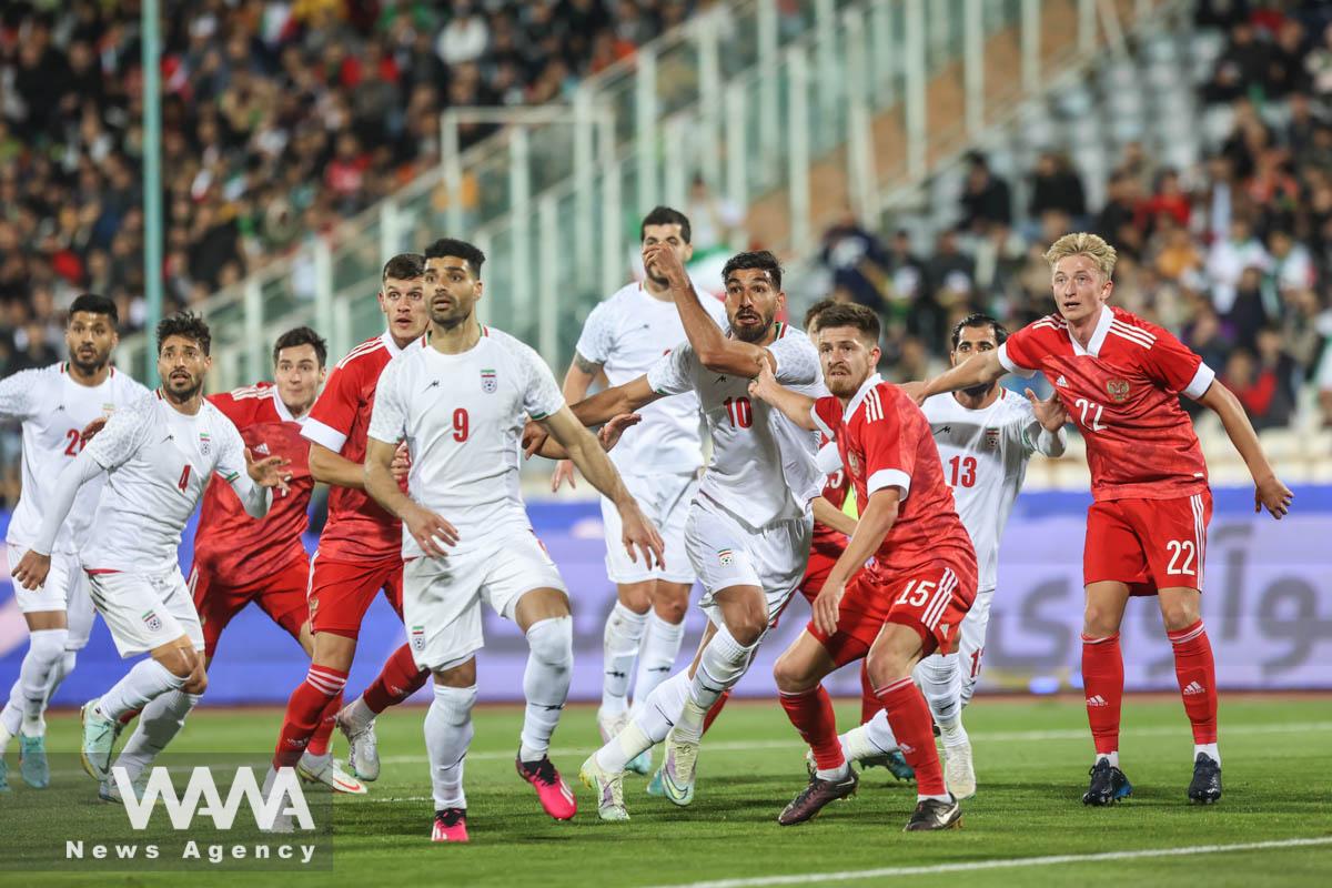 Soccer Football - International Friendly - Iran v Russia - Azadi Stadium, Tehran, Iran - March 23, 2023 Iran's Iran players in action Majid Asgaripour/WANA (West Asia News Agency)