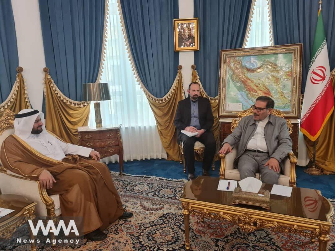 The Secretary of the Supreme National Security Council, Ali Shamkhani in a meeting with the Minister of Foreign Affairs of Qatar. Mar 27,2023 / Social Media / WANA News Agency