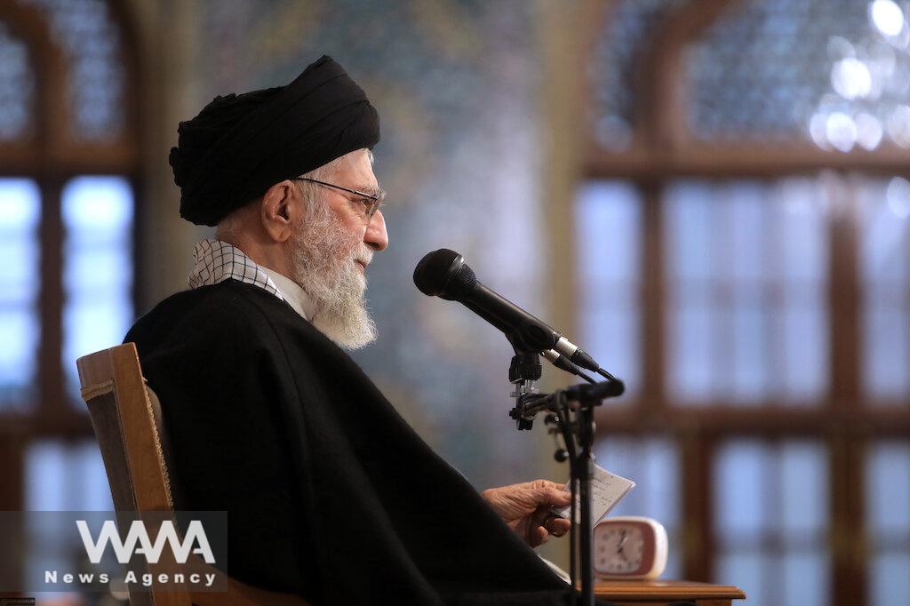 On the first day of the 1402 Iranian New Year (March 21, 2023), the Leader of the Islamic Revolution, Ayatollah Khamenei, delivered his annual speech in the Imam Reza's (pbuh) shrine. Leader office / WANA News Agency