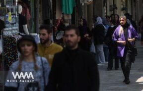 An Iranian woman walks in a street amid the implementation of new hijab surveillance in Tehran, Iran, April 15, 2023. Majid Asgaripour/WANA (West Asia News Agency)