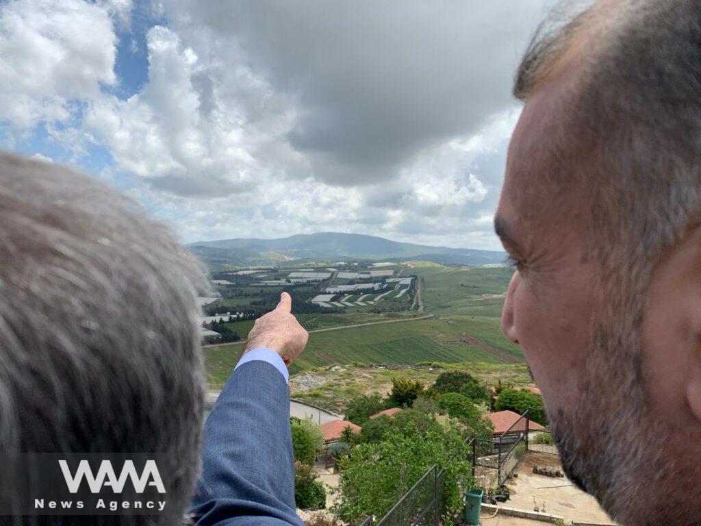 Amir Abdullahiyan, Iran's foreign minister, observes Israel from the zero point of the Lebanese border. FM office / WANA News Agency