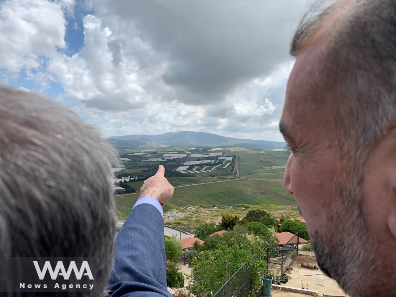 Amir Abdullahiyan, Iran's foreign minister, observes Israel from the zero point of the Lebanese border. FM office / WANA News Agency