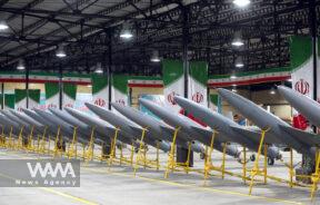 Drones are seen at a site at an undisclosed location in Iran, in this handout image obtained on April 20, 2023. Iranian Army/WANA (West Asia News Agency)