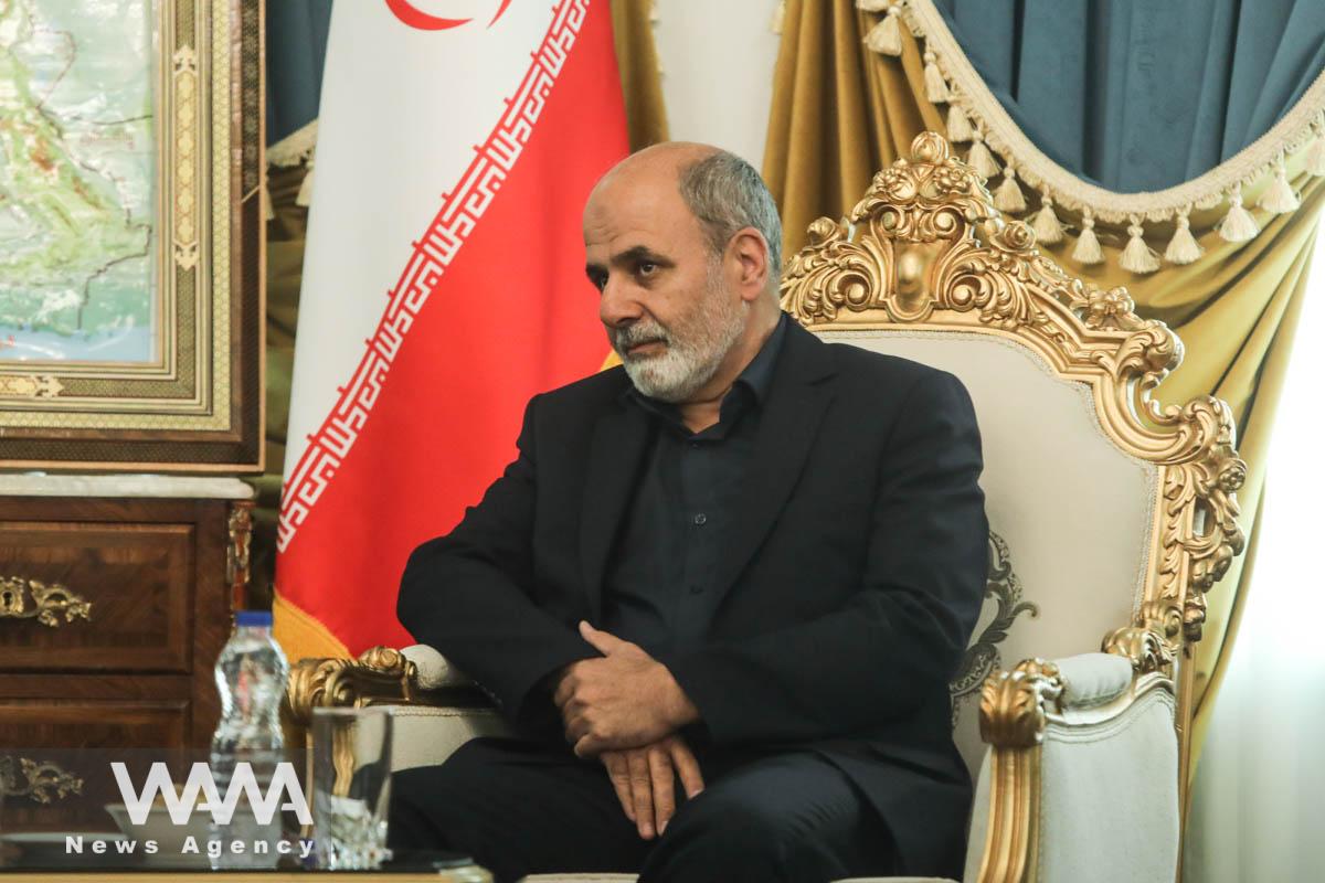 Iran's Secretary of the Supreme National Security Council Ali Akbar Ahmadian looks during a meeting with Iraq's National Security Advisor Qasim al-Araji in Tehran, Iran, May 29, 2023. WANA (West Asia News Agency)