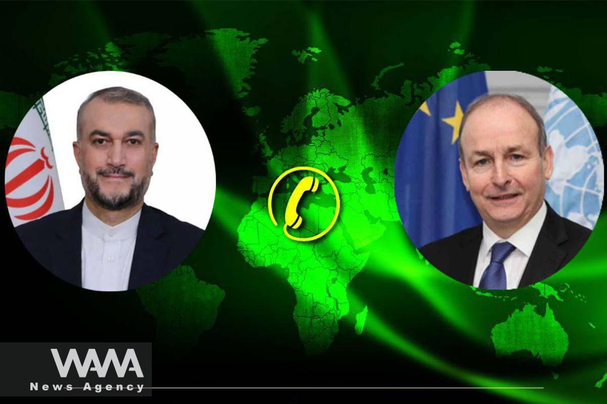 Hossein Amir Abdollahian the foreign minister of Iran, and his Irish counterpart "Michael Martin,", had a telephone conversation. Social Media / WANA News Agency