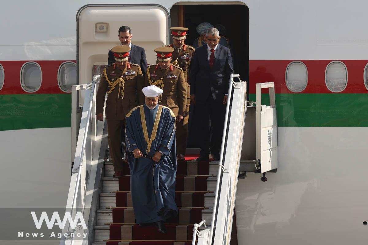 Oman's Sultan Haitham bin Tariq arrives at Mehrabad Airport in Tehran, Iran May 28, 2023. Majid Asgaripour/WANA (West Asia News Agency)