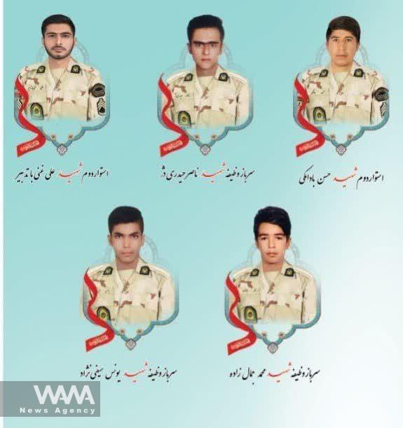 A terrorist attack and the killing of 5 Iranian soldiers in Saravan, Sistan, and Baluchistan province. Social Media / WANA News Agency