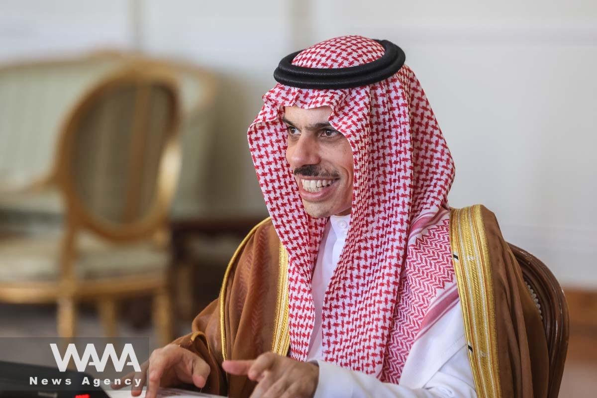 Saudi Arabia's Foreign Minister Prince Faisal bin Farhan Al Saud attends a meeting with Iran's Foreign Minister Hossein Amir-Abdollahian (not pictured), in Tehran, Iran June 17, 2023. Majid Asgaripour/WANA (West Asia News Agency)