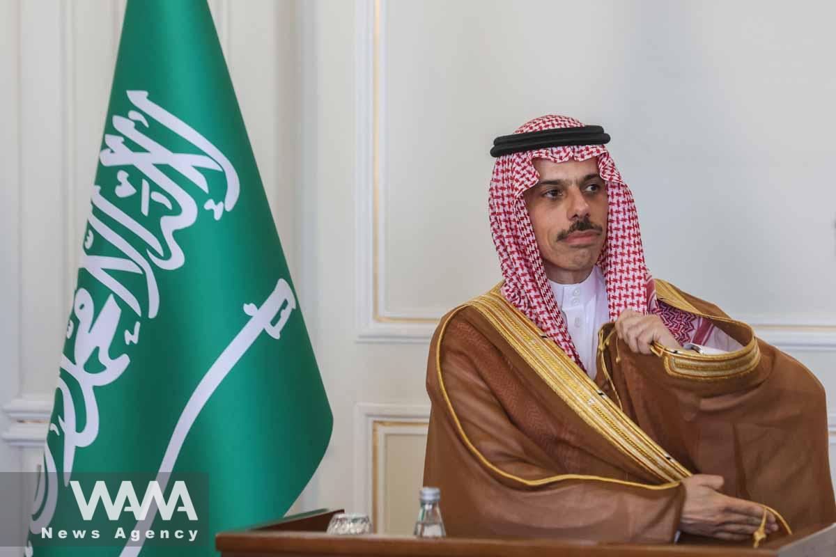 Saudi Arabia's Foreign Minister Prince Faisal bin Farhan Al Saud looks on during a joint news conference with Iran's Foreign Minister Hossein Amir-Abdollahian (not pictured), in Tehran, Iran June 17, 2023. Majid Asgaripour/WANA (West Asia News Agency)