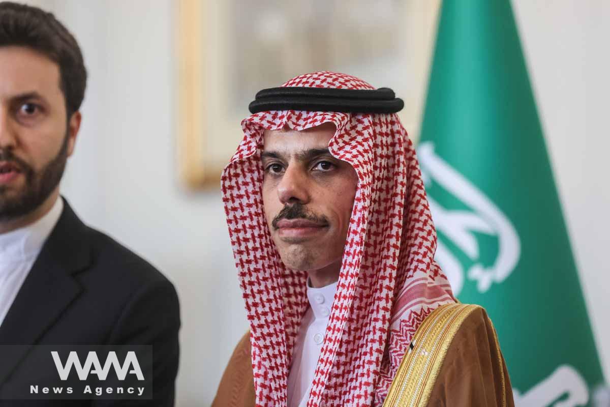 Saudi Arabia's Foreign Minister Prince Faisal bin Farhan Al Saud looks on during a joint news conference with Iran's Foreign Minister Hossein Amir-Abdollahian (not pictured), in Tehran, Iran June 17, 2023. Majid Asgaripour/WANA (West Asia News Agency)