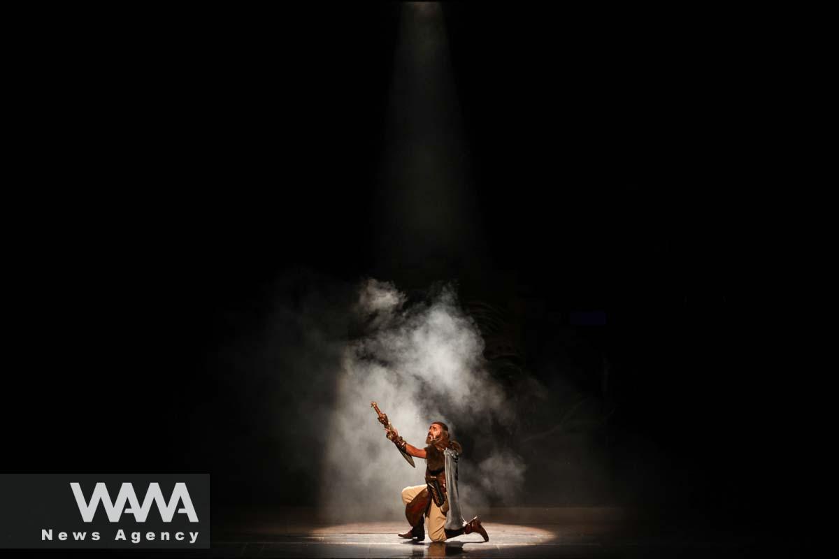 Iranian actor Amin Zendegani performs in the 'Haft-Khan Esfandiar' musical theatre production at the Vahdat Hall in Tehran, Iran, 27 June 2023. Majid Asgaripour/WANA (West Asia News Agency)