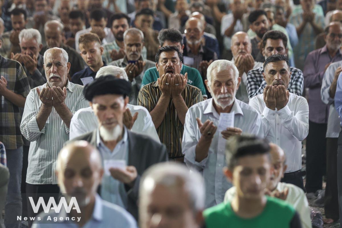 Iranians pray on Eid al-Adha at the shrine of Abdol-Azim in Tehran, Iran June 29, 2023. Majid Asgaripour/WANA (West Asia News Agency)