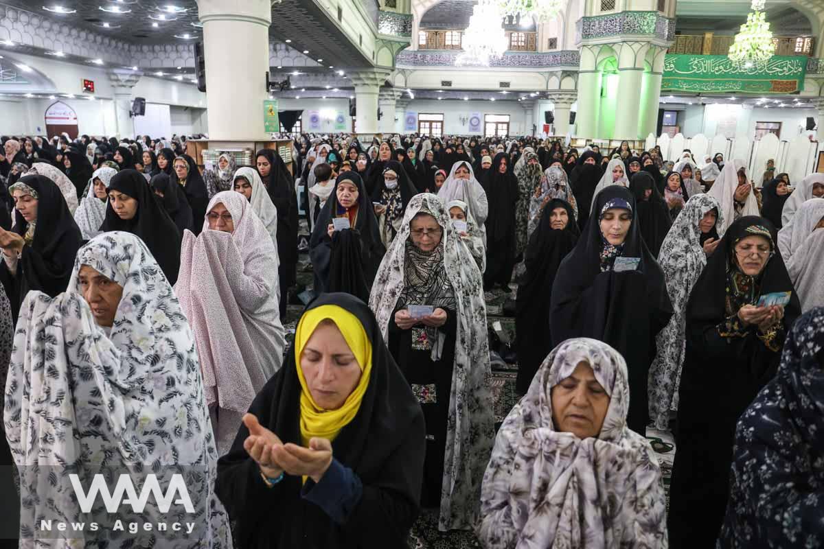 Iranians pray on Eid al-Adha at the shrine of Abdol-Azim in Tehran, Iran June 29, 2023. Majid Asgaripour/WANA (West Asia News Agency)