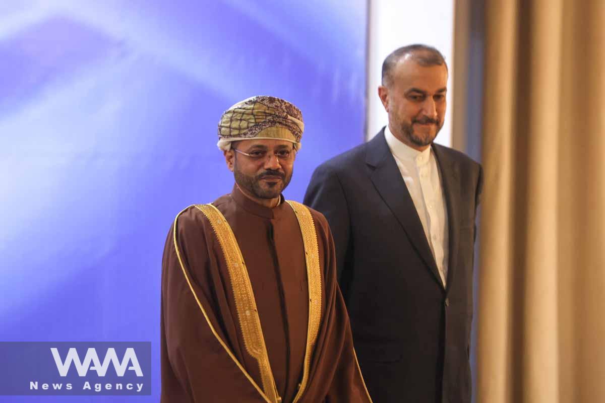 Iranian Foreign Minister Hossein Amir-Abdollahian meets with Oman's Foreign Minister Sayyid Badr Albusaidi in Tehran, Iran July 17, 2023. Majid Asgaripour/WANA (West Asia News Agency)