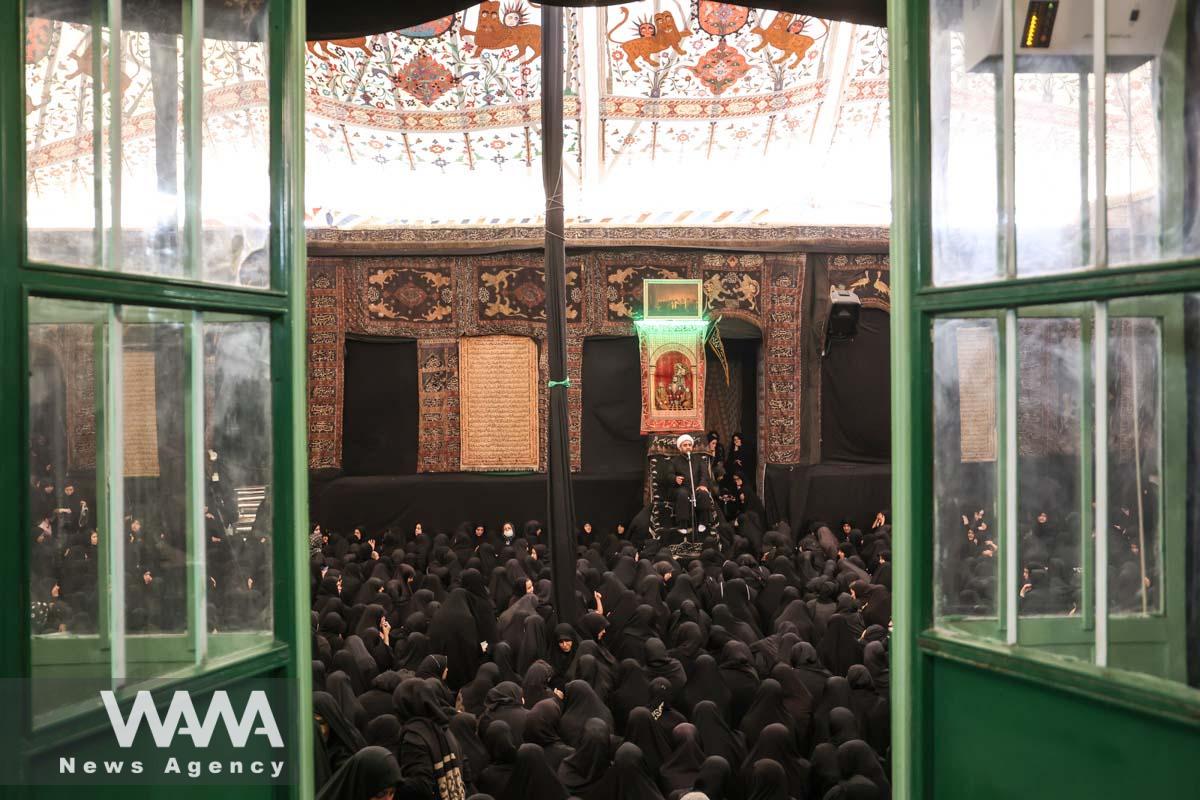 Iranian Shi'ite Muslim women take part in a mourning ritual ahead of Ashura, the holiest day on the Shi'ite Muslim calendar in Tehran, Iran July 27, 2023. Majid Asgaripour/WANA (West Asia News Agency)