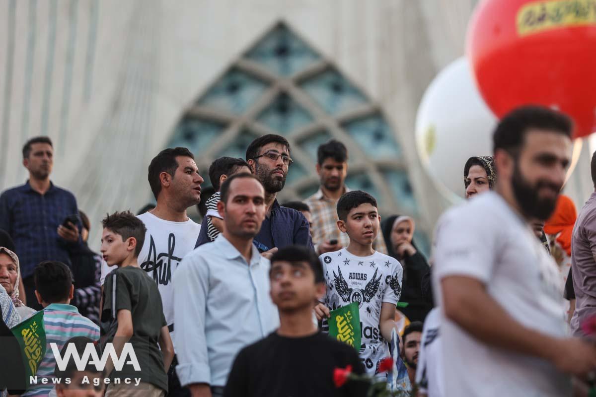 People attend the Ghadir Eid street festival in Tehran, Iran July 7, 2023. Majid Asgaripour/WANA (West Asia News Agency)