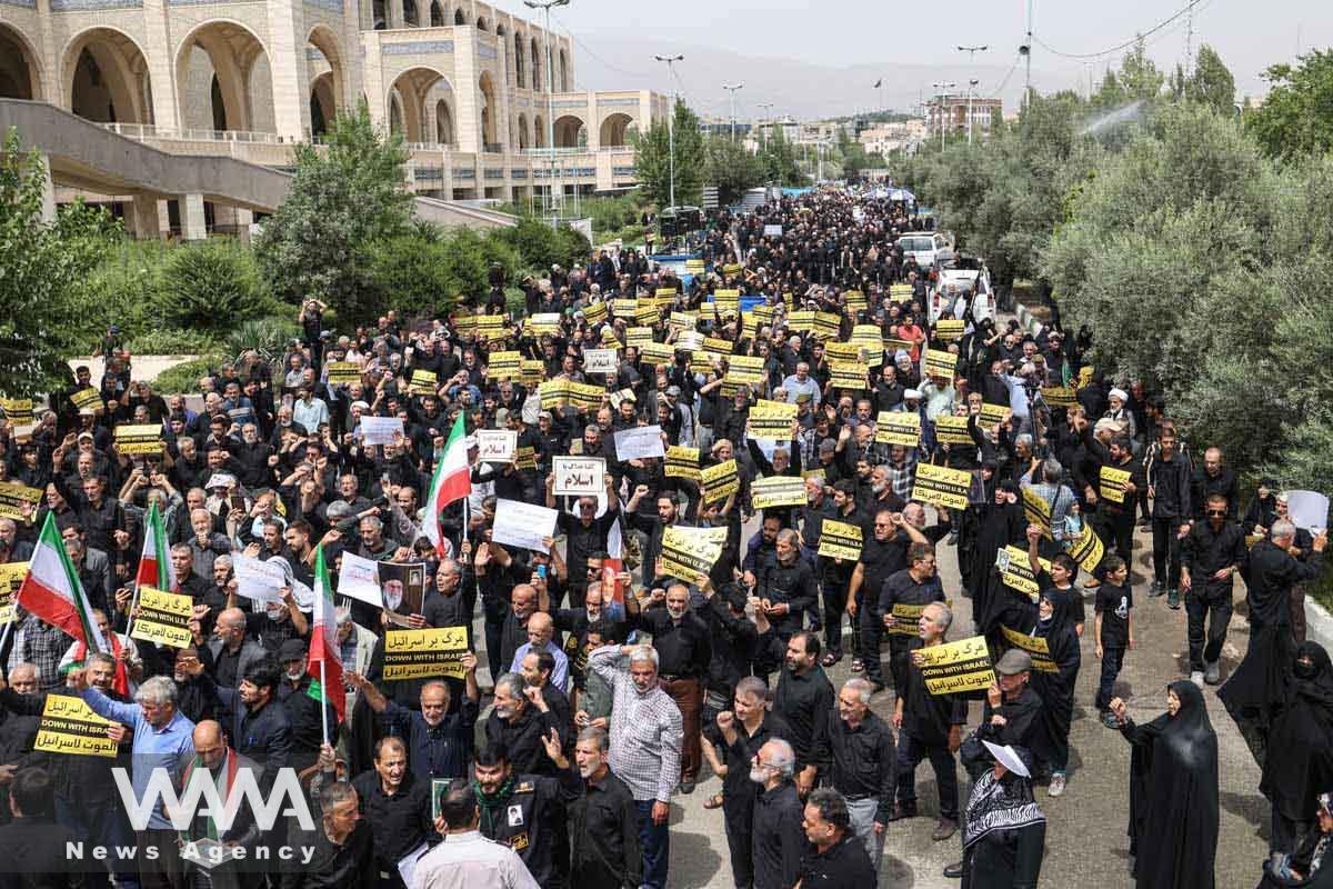 Demonstrators take part in a protest, against the insult to the Koran in Stockholm, in Tehran, Iran July 21, 2023. Majid Asgaripour/WANA (West Asia News Agency)