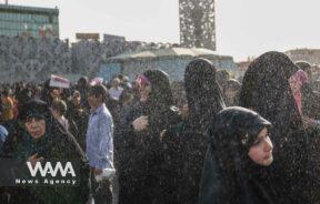 People attend the gathering of Islamic hijab supporters in Tehran, Iran July 12, 2023. Majid Asgaripour/WANA (West Asia News Agency)