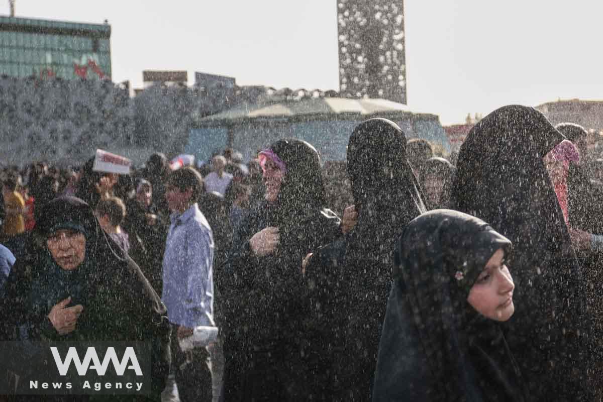 People attend the gathering of Islamic hijab supporters in Tehran, Iran July 12, 2023. Majid Asgaripour/WANA (West Asia News Agency)