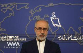 Iranian Foreign Ministry Spokesman Naser Kanaani speaks in his weekly press conference in Tehran, Iran, August 14, 2023. Majid Asgaripour/WANA (West Asia News Agency)