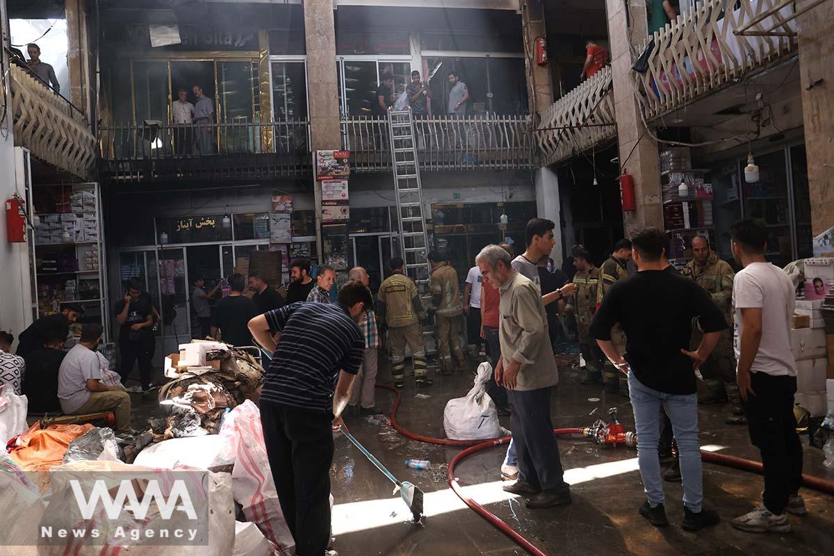 Fire damage is pictured after a fire in Tehran Bazaar, Iran August 15, 2023. Majid Asgaripour/WANA (West Asia News Agency)