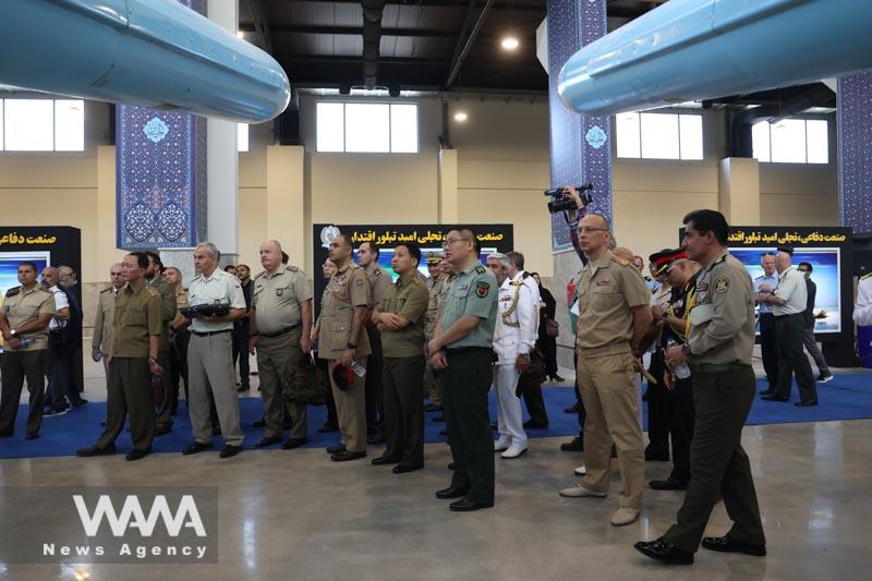 Military attachés in Iran visit Iran's defence achievements exhibition in Tehran, Iran August 23, 2023. Majid Asgaripour/WANA (West Asia News Agency)